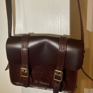Dr. Martens maroon/brown leather cross body bag